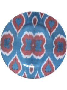 Les-Ottomans assiette en céramique Ikat (28 cm) - Bleu