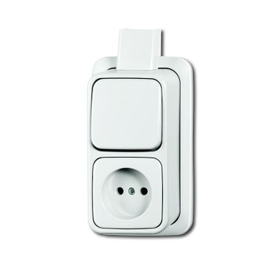 Schakelaar met stopcontact opbouw wit 2601 6 2300 APJW combinatie BJ