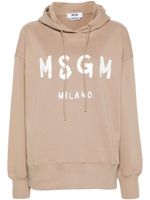 MSGM hoodie en coton à logo imprimé - Tons neutres