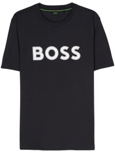 BOSS t-shirt en coton à logo imprimé - Bleu