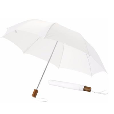 Bruiloft paraplu bruid/bruidegom - 2x - wit - opvouwbaar - compact - dia 93 cm
