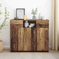 Dressoir met lade Oud hout 88.5 x 30.5 x 73 cm Bewerkt hout