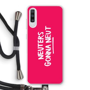 Neuters (roze): Samsung Galaxy A70 Transparant Hoesje met koord