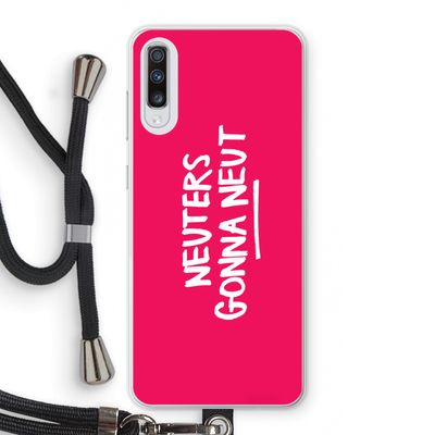Neuters (roze): Samsung Galaxy A70 Transparant Hoesje met koord