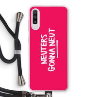 Neuters (roze): Samsung Galaxy A70 Transparant Hoesje met koord
