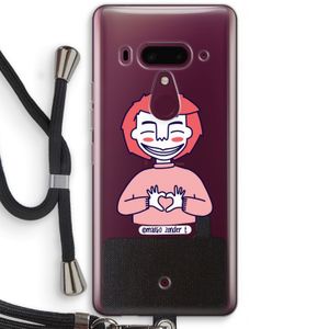 Hartje: HTC U12+ Transparant Hoesje met koord