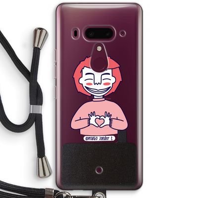 Hartje: HTC U12+ Transparant Hoesje met koord