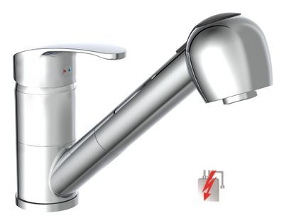 Schutte DIZIANI ééngreepsmengkraan keuken met uittrekbare sproeier | lage druk | chroom 35679