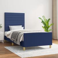 Bedframe zonder matras 90x200 cm stof blauw