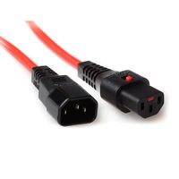 ACT AK5196 Netsnoer C13 IEC Lock | C14 | Rood | 3 meter