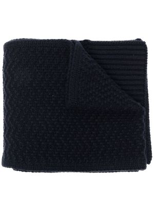 Thom Browne écharpe en maille nervurée - Bleu