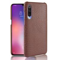 Shockproof Crocodile Texture PC + PU Case for Xiaomi Mi 9 (Brown)
