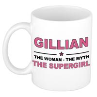 Gillian cadeau mok - Woman Myth Supergirl - naam koffiemok - 300 ml - collega - moederdag