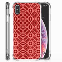 Apple iPhone X | Xs Doorzichtige Silicone Hoesje Batik Rood