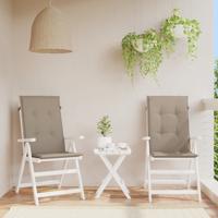 VidaXL Tuinstoelkussens 2 st hoge rug 120x50x3 cm stof taupe