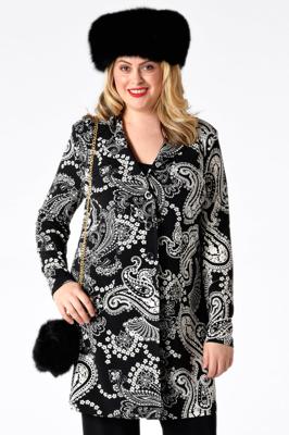 Yoek Lange blazer SUE | Zwart | Maat Plus