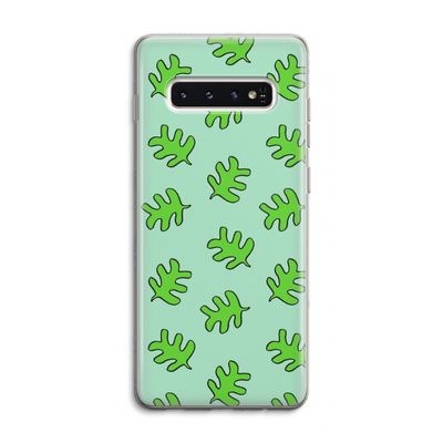 Groene blaadjes: Samsung Galaxy S10 4G Transparant Hoesje