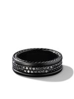 David Yurman bague Streamline Two Row pavée de diamants (6,5 mm) - Noir