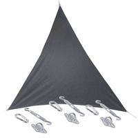 Premium kwaliteit schaduwdoek/zonnescherm Shae driehoek grijs 3 x 3 x 3 meter met ophanghaken - Schaduwdoeken