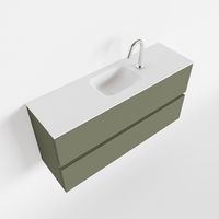 Toiletmeubel Mondiaz Ada | 100 cm | Meubelkleur Army | Lex wastafel Talc Midden | 1 kraangat