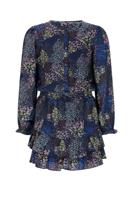 NoNo winter jurk meisjes - navy blauw - Miggy - denim bloem
