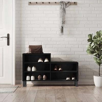 VidaXL Schoenenkast 102x36x60 cm bewerkt hout zwart