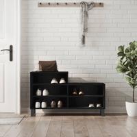 VidaXL Schoenenkast 102x36x60 cm bewerkt hout zwart