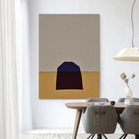 Urban Cotton Wandkleed 'Geen Paars' 110 x 145cm in Frame - black