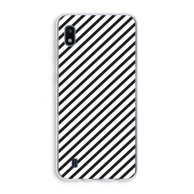 Strepen zwart-wit: Samsung Galaxy A10 Transparant Hoesje