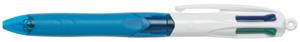 Bic 4 Colours Grip 4-kleurenbalpen, medium, klassieke inktkleuren, lichaam blauw