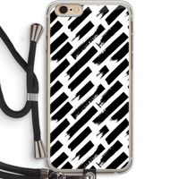 Zwarte vegen: iPhone 6 PLUS / 6S PLUS Transparant Hoesje met koord Zwarte vegen: iPhone 6 PLUS / 6S PLUS Transparant Hoesje met koord