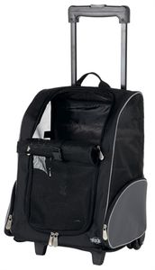 Trixie reismand trolley zwart / grijs 36x27x50 cm