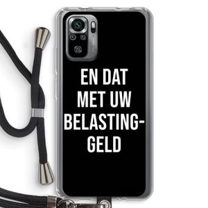 Belastinggeld - Zwart: Xiaomi Redmi Note 10S Transparant Hoesje met koord