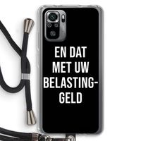 Belastinggeld - Zwart: Xiaomi Redmi Note 10S Transparant Hoesje met koord