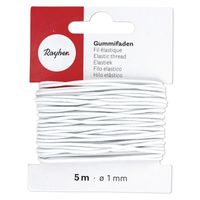 2x Wit kleding vermaken elastiek op rol 1 mm x 5 meter - thumbnail