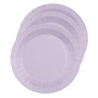 10x stuks feest bordjes lila paars - karton - 22 cm - rond