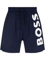 BOSS short de bain Octopus à logo imprimé - Bleu