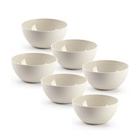 Kommetjes/schaaltjes - 6x stuks - dessert/ontbijt - kunststof - D12 x H5 cm - beige