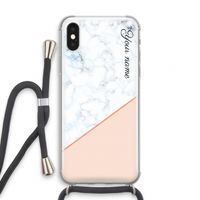 Marmer in stijl: iPhone X Transparant Hoesje met koord