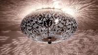 Plafondlamp filigrain zilver &apos;Femke&apos; 2x e14 fitting rond 25 cm