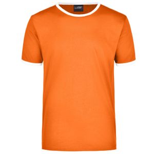 Oranje met wit heren t-shirt