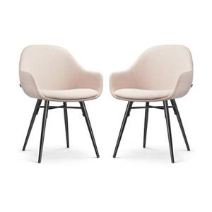 Nolon Nova-Mae Eetkamerstoelen Set van 2 - Beige - Zwarte Poten