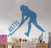 Muurstickers tienerkamer hockey speelster