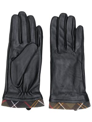 Barbour gants à empiècements à carreaux - Noir