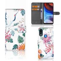 Motorola Moto E7i Power | E7 Power | Telefoonhoesje | Met pasjeshouder | Bird Flowers