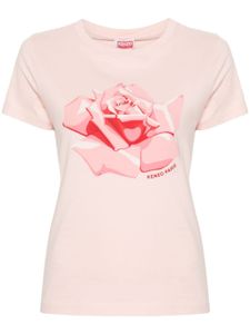 Kenzo t-shirt en coton à imprimé graphique - Rose