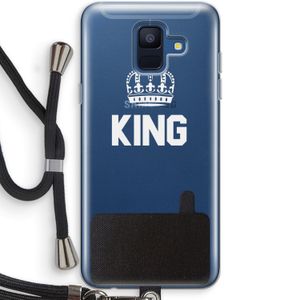 King zwart: Samsung Galaxy A6 (2018) Transparant Hoesje met koord