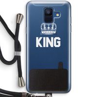 King zwart: Samsung Galaxy A6 (2018) Transparant Hoesje met koord