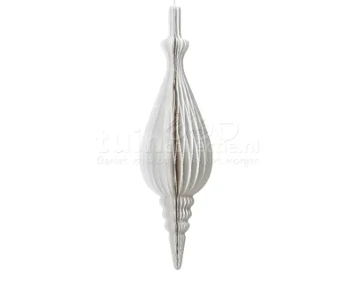Kerstornament Papieren Druppel 80cm Wit