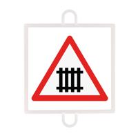 TRAFFIC WARNING SIGN PANEL NO. 5 (LEVEL CROSSING WITH BARRIERS)